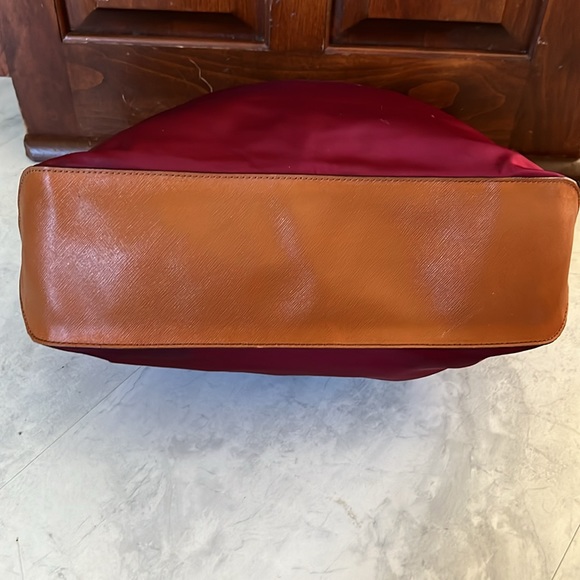 Michael Kors Kempton nylon shoulder bag burgundy nylon Brown Saffiano Leather - Picture 11 of 15